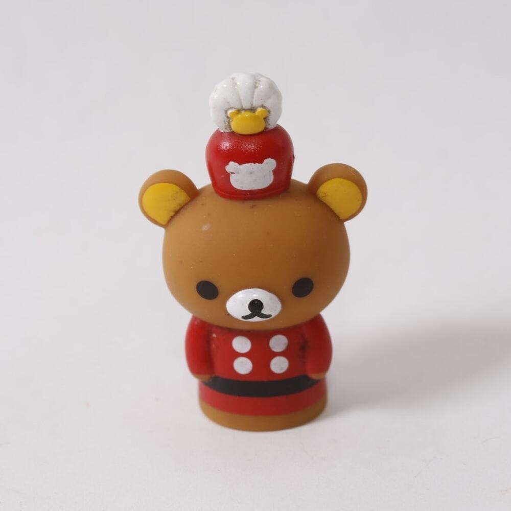 San-X Japan Mini Rilakkuma Bear in Red Outfit Toy Figurine ~ 260730-WH 511